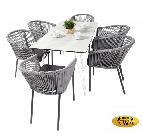 Милан обеденная группа на 6 персон, цвет светлый