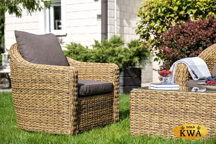 "Кон Панна" лаунж-зона из искусственного ротанга (гиацинт), цвет соломенный