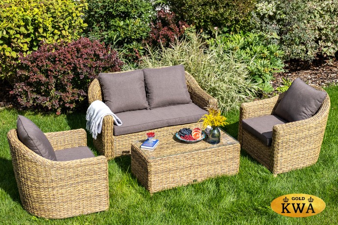 "Кон Панна" лаунж-зона из искусственного ротанга (гиацинт), цвет соломенный