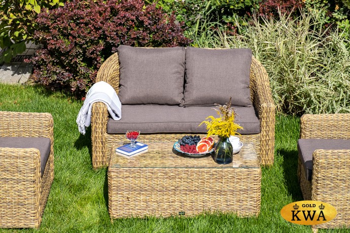 "Кон Панна" лаунж-зона из искусственного ротанга (гиацинт), цвет соломенный