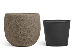 Кашпо TREEZ Effectory Terra Классическая чаша серый беж в-36, д-40 см