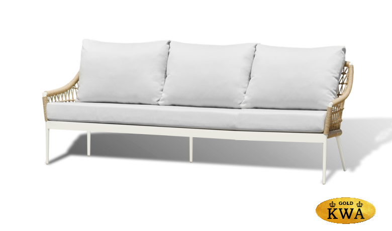 "Венеция" диван из искусственного ротанга трехместный, цвет соломенный