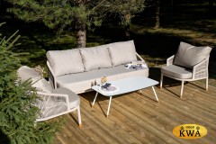 &quot;Багамы&quot; лаунж-зона 5-местная плетеная из роупа (веревки), каркас алюминиевый бежево-серый, роуп серо-коричневый