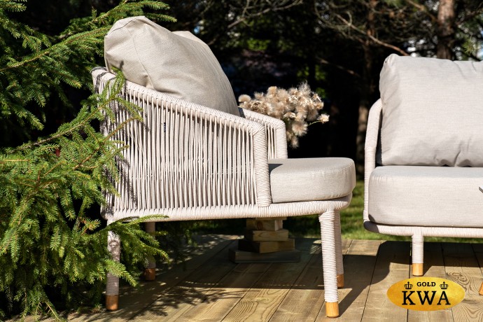 "Багамы" лаунж-зона 5-местная плетеная из роупа (веревки), каркас алюминиевый бежево-серый, роуп серо-коричневый