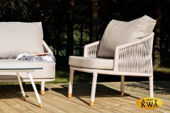 &quot;Багамы&quot; лаунж-зона 5-местная плетеная из роупа (веревки), каркас алюминиевый бежево-серый, роуп серо-коричневый