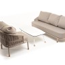 "Багамы" лаунж-зона 5-местная плетеная из роупа (веревки), каркас алюминиевый бежево-серый, роуп серо-коричневый