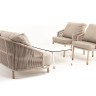 "Багамы" лаунж-зона 5-местная плетеная из роупа (веревки), каркас алюминиевый бежево-серый, роуп серо-коричневый