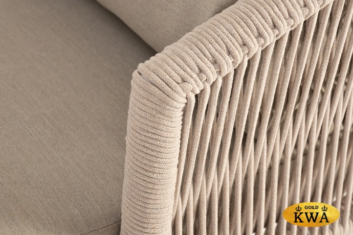 "Багамы" лаунж-зона 5-местная плетеная из роупа (веревки), каркас алюминиевый бежево-серый, роуп серо-коричневый