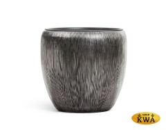 Кашпо TREEZ Effectory Wow Конус-Чаша Стальное серебро с рельефом в-46 см, д-49 см