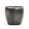 Кашпо TREEZ Effectory Wow Конус-Чаша Стальное серебро с рельефом в-46 см, д-49 см