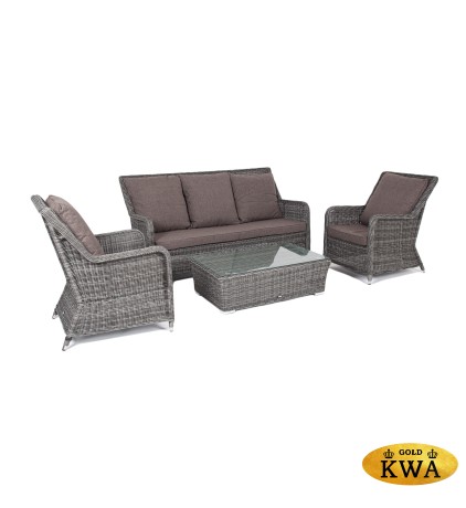 "Гляссе" лаунж-зона из искусственного ротанга, цвет графит