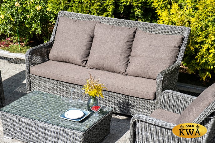 "Гляссе" лаунж-зона из искусственного ротанга, цвет графит