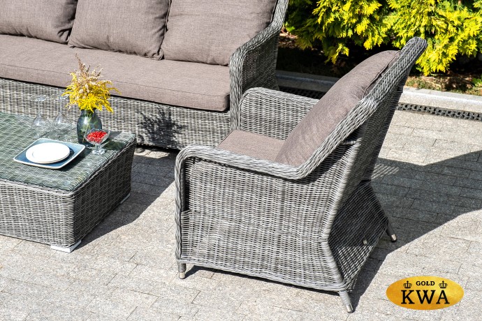 "Гляссе" лаунж-зона из искусственного ротанга, цвет графит