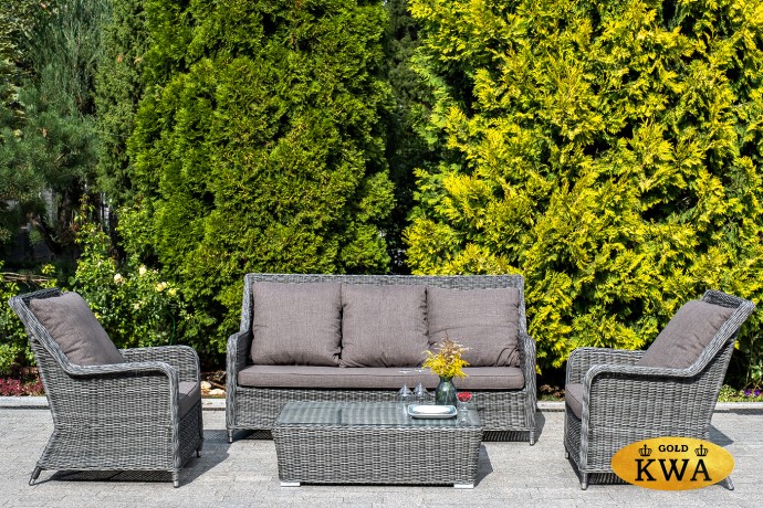 "Гляссе" лаунж-зона из искусственного ротанга, цвет графит