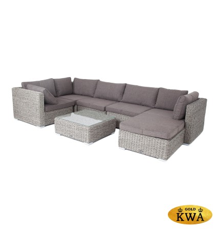 "Лунго" трансформирующаяся лаунж-зона из искусственного ротанга (гиацинт), цвет графит