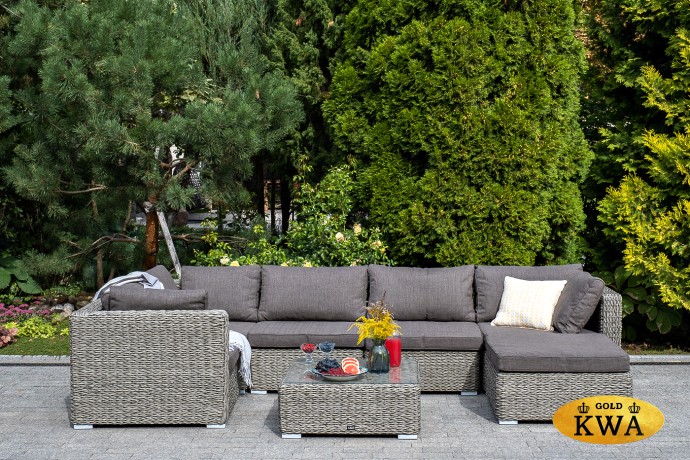 "Лунго" трансформирующаяся лаунж-зона из искусственного ротанга (гиацинт), цвет графит