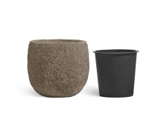 Кашпо TREEZ Effectory Terra Классическая чаша серый беж в-50, д-55 см