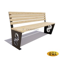 Скамейка «Ракушка» без подлокотников (1,8 лиственница,40х60)