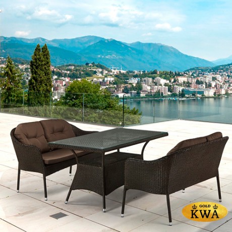 Комплект плетеной мебели T198A/S54A-W53 Brown