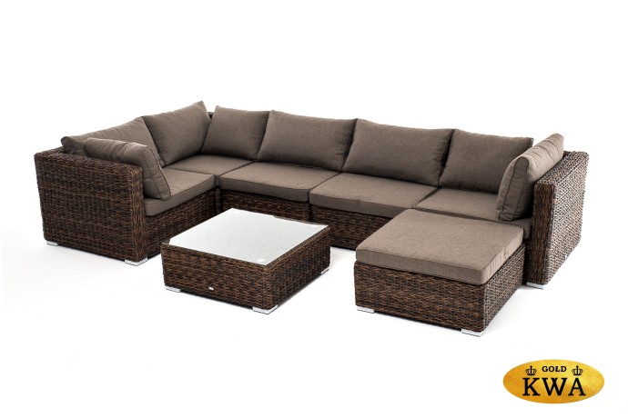 "Лунго" трансформирующаяся лаунж-зона из искусственного ротанга (гиацинт), цвет коричневый