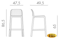 Стул пластиковый полубарный