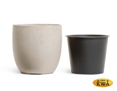 Кашпо TREEZ Effectory Beton Округлый конус Белый песок в-28 см, д-30 см