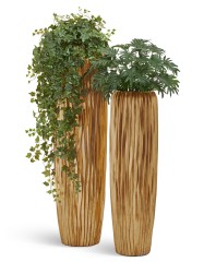 Кашпо TREEZ Effectory Metal Высокий конус Design Wave Сусальное золото в-97 см, д-34 см 1/1
