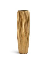 Кашпо TREEZ Effectory Metal Высокий конус Design Wave Сусальное золото в-97 см, д-34 см 1/1