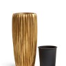 Кашпо TREEZ Effectory Metal Высокий конус Design Wave Сусальное золото в-97 см, д-34 см 1/1