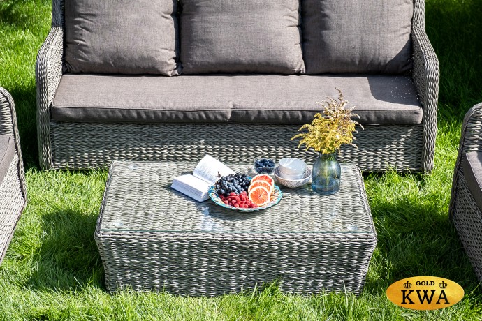 "Гляссе" лаунж-зона из искусственного ротанга (гиацинт), цвет графит