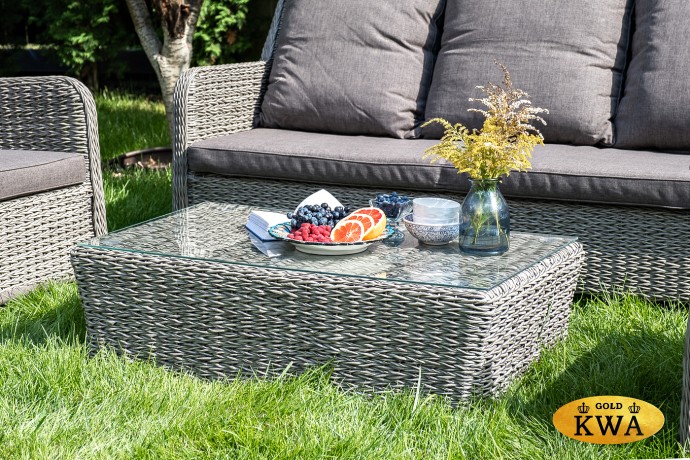 "Гляссе" лаунж-зона из искусственного ротанга (гиацинт), цвет графит