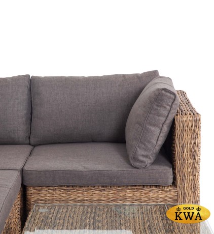 "Лунго" трансформирующаяся лаунж-зона из искусственного ротанга (гиацинт), цвет соломенный