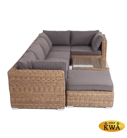 "Лунго" трансформирующаяся лаунж-зона из искусственного ротанга (гиацинт), цвет соломенный