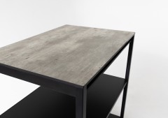 Cтол разделочный Lounge B-01, 90 см, черный/серый каспий