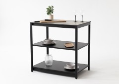 Cтол разделочный Lounge B-01, 90 см, черный/серый каспий