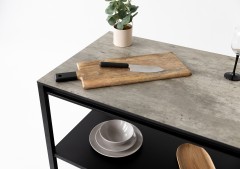 Cтол разделочный Lounge B-01, 90 см, черный/серый каспий