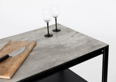 Cтол разделочный Lounge B-01, 90 см, черный/серый каспий