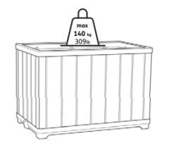 Кашпо-грядка Deco ractangle tall planter