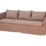 "Капучино" диван из искусственного ротанга трехместный, цвет коричневый