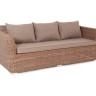 "Капучино" диван из искусственного ротанга трехместный, цвет коричневый