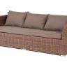 "Капучино" диван из искусственного ротанга трехместный, цвет коричневый