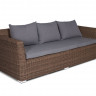 "Капучино" диван из искусственного ротанга трехместный, цвет коричневый
