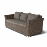 "Капучино" диван из искусственного ротанга трехместный, цвет коричневый