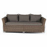"Капучино" диван из искусственного ротанга трехместный, цвет коричневый