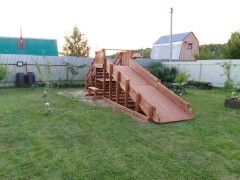 Зимняя деревянная заливная горка Ледянка 1