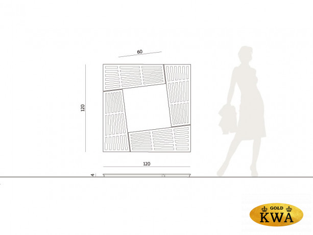 Приствольная решетка Дельта 1200x1200 600