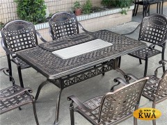 Стол Teide 150 из литого алюминия с жаровней