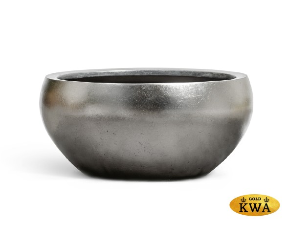 Кашпо TREEZ Effectory Metal Низкая полусфера Стальное серебро в-20 см, д-40 см