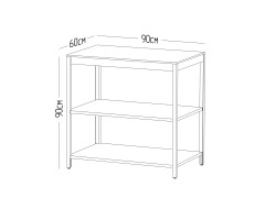 Cтол разделочный Lounge B-01, 90 см, дуб сонома/черный мрамор