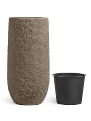 Кашпо TREEZ Effectory Terra Высокий конус тёмный беж в-91, д-45 см